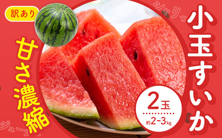 【先行予約】スイカ 訳あり 小玉すいか 2玉 約 2kg ～ 3kg M ～ 3L 混合 株式会社Foody’s 食彩たかみ 《2027年5月下旬-7月下旬頃出荷》 熊本県 菊池市 フルーツ 果物 スイカ すいか 訳あり 小玉 九州産 冷蔵 送料無料