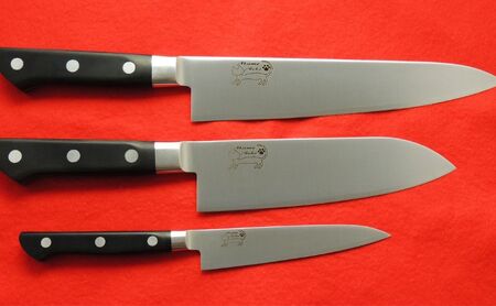 包丁セット 豆ねこ包丁牛刀三徳ペティステンレス 包丁セット【3本】