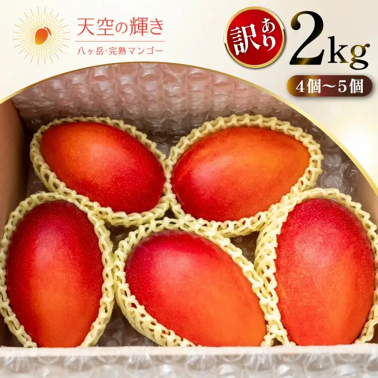 【期間限定発送】訳あり 八ヶ岳 完熟マンゴー ご家庭用 2kg セット