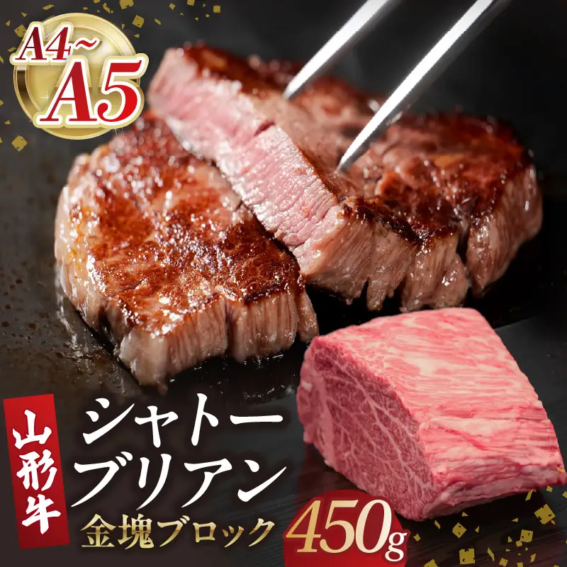山形牛シャトーブリアン 金塊ブロック 450g 【肉の小林】 058-001 