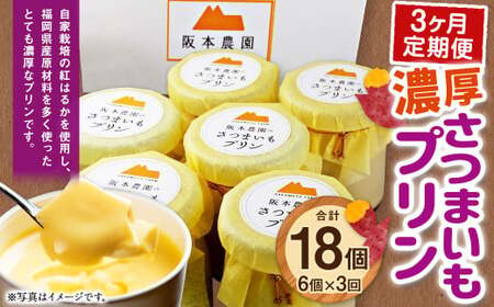 【 3ヶ月 定期便 】 濃厚 さつまいもプリン 6個入り 6個×3回 計18個 ／ スイーツ おやつ デザート 洋菓子 プリン さつまいも 冷凍