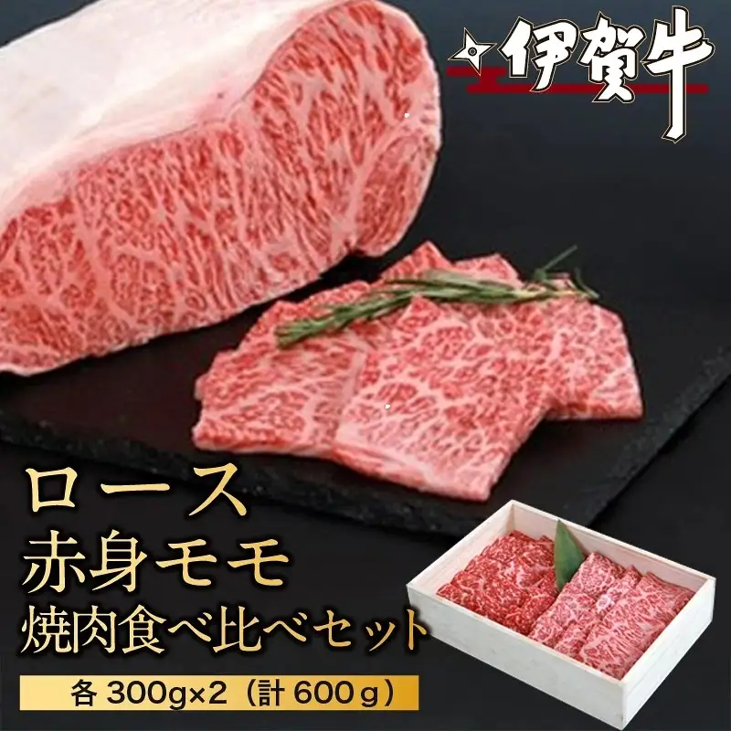 ブランド牛 伊賀牛ロース・赤身モモ焼肉食べ比べセット　300g×2（計600g）【nzst0007】