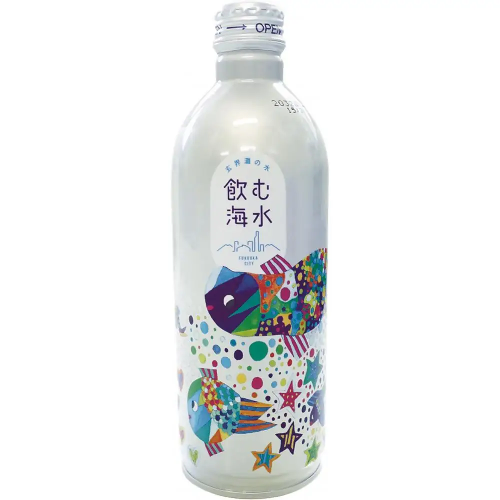 玄界灘の水「飲む海水」１箱 (アルミボトル缶490ml×24本入り 10年保存水) | 長期保存 防災 飲料 ソフトドリンク 人気 おすすめ 送料無料