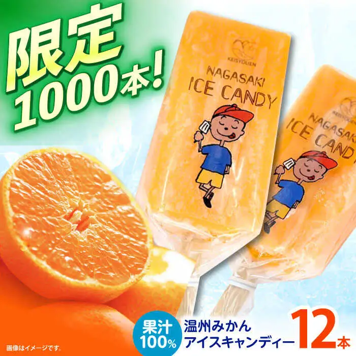 温州みかんアイスキャンデー12本セット / みかん アイス シャーベット アイスキャンデー 伊木力みかん / 諫早市 / 圭昭園 [AHAZ006]