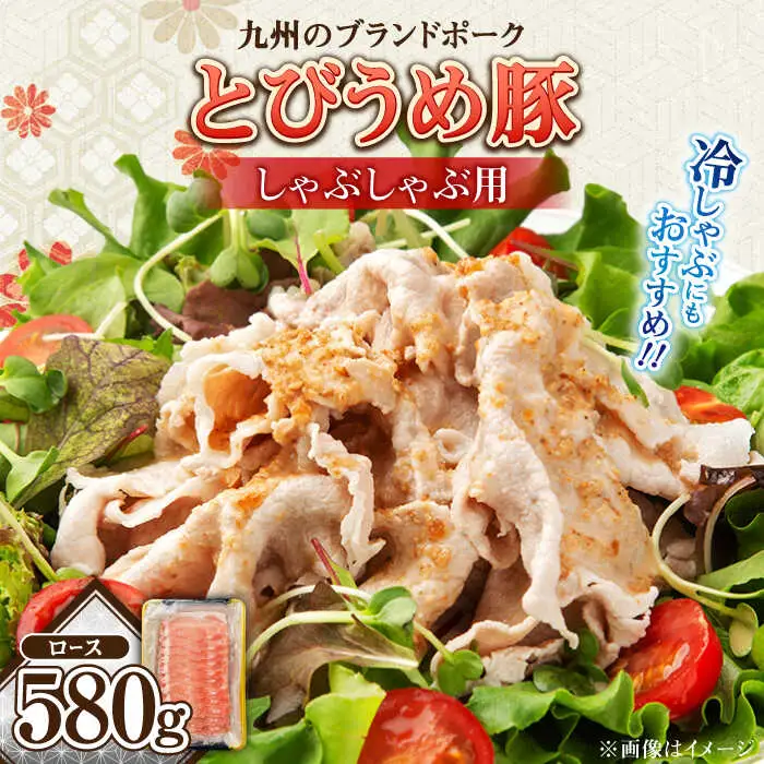 大分県日田産 とびうめ豚 ロース しゃぶしゃぶ用 580g  日田市 豚肉 豚 ロース ブランド豚 しゃぶしゃぶ [ARCM001]