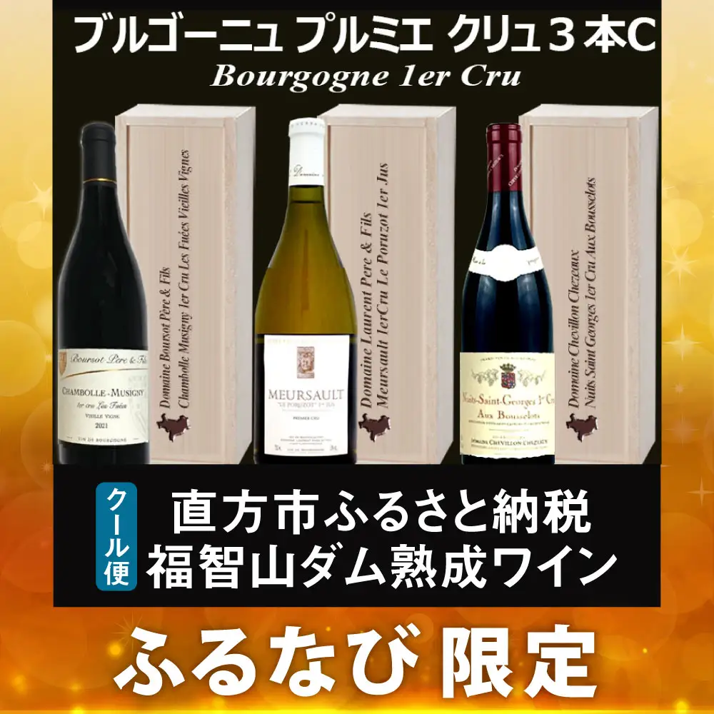 ＜ふるなび限定＞ FD531 福智山ダム熟成 1er-Cru 最高級 赤白ワイン 750ml 3本 Cセット【限定23セット】なくなり次第終了 熟成ワイン ワイン 酒 お酒