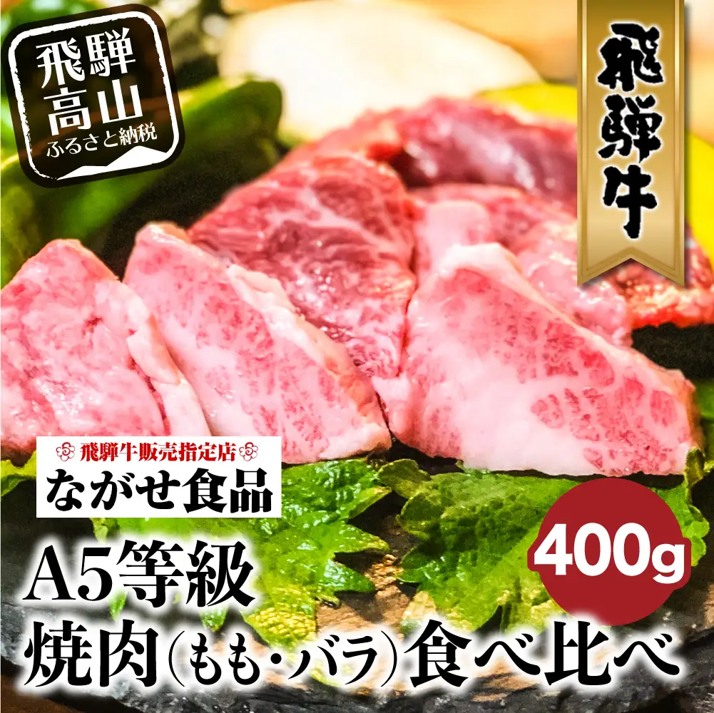 5等級 飛騨牛 焼肉 (もも、バラ) 盛り合わせ 400g | 食べ比べ 焼肉 FH012VC13