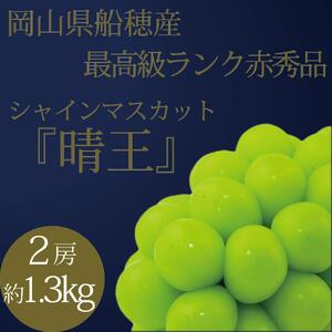 [HS]9月・10月発送 最高級品 シャインマスカット 晴王 2房 〈合計約1.3kg〉 ｜  シャインマスカット