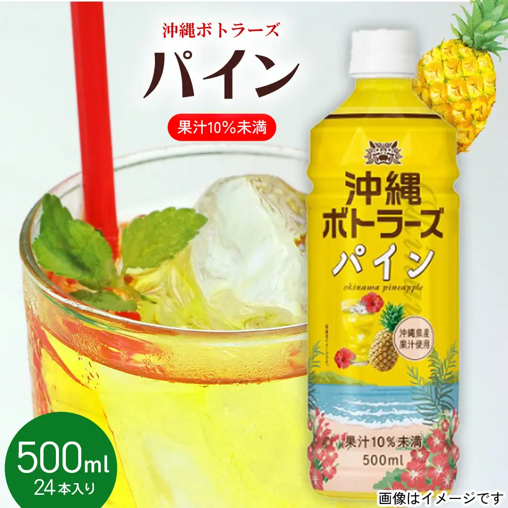 【沖縄ボトラーズ】パイン果汁10％ 500ml×24本入り