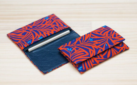 【浜ちりめん】 afumicoシルク製名刺入れ【ペンナータパープル　PU】[AQBZ119] 名刺入れ