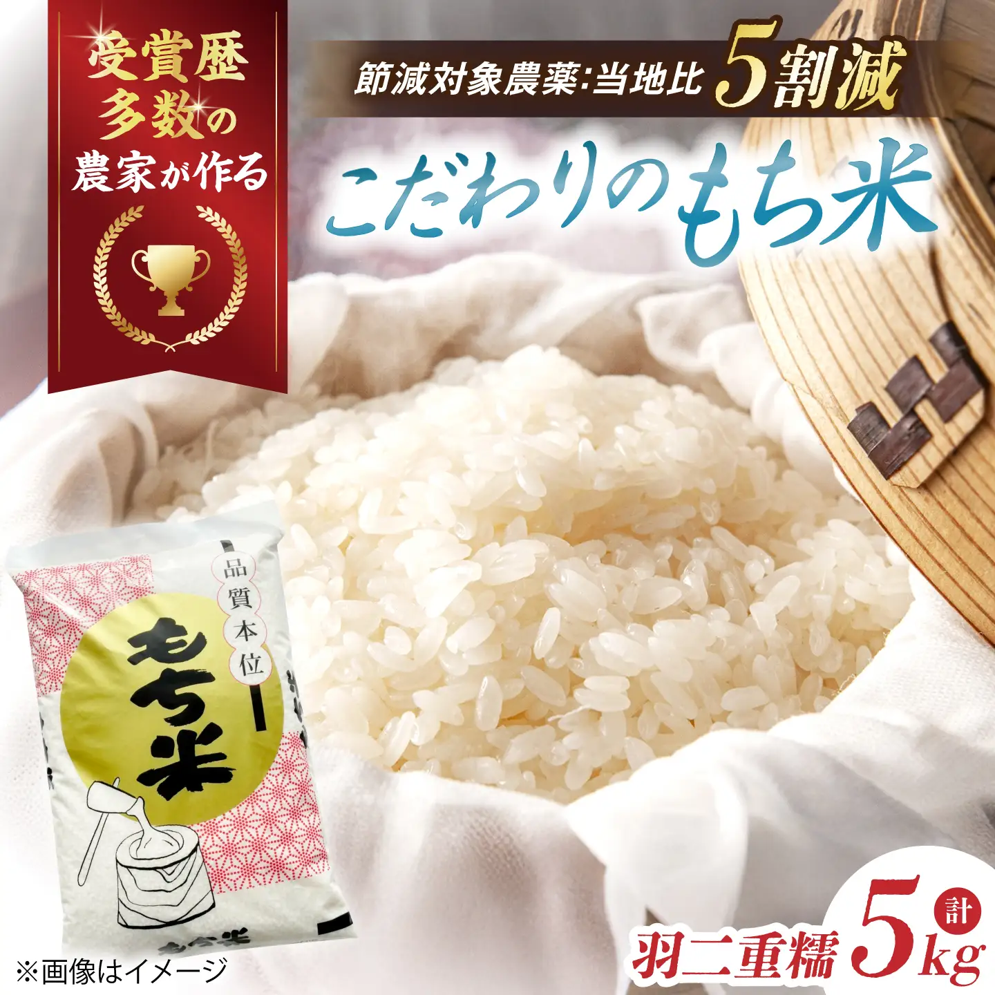 もち米【特別栽培米】羽二重糯（はぶたえもち）5kg[AQCQ008] もち米