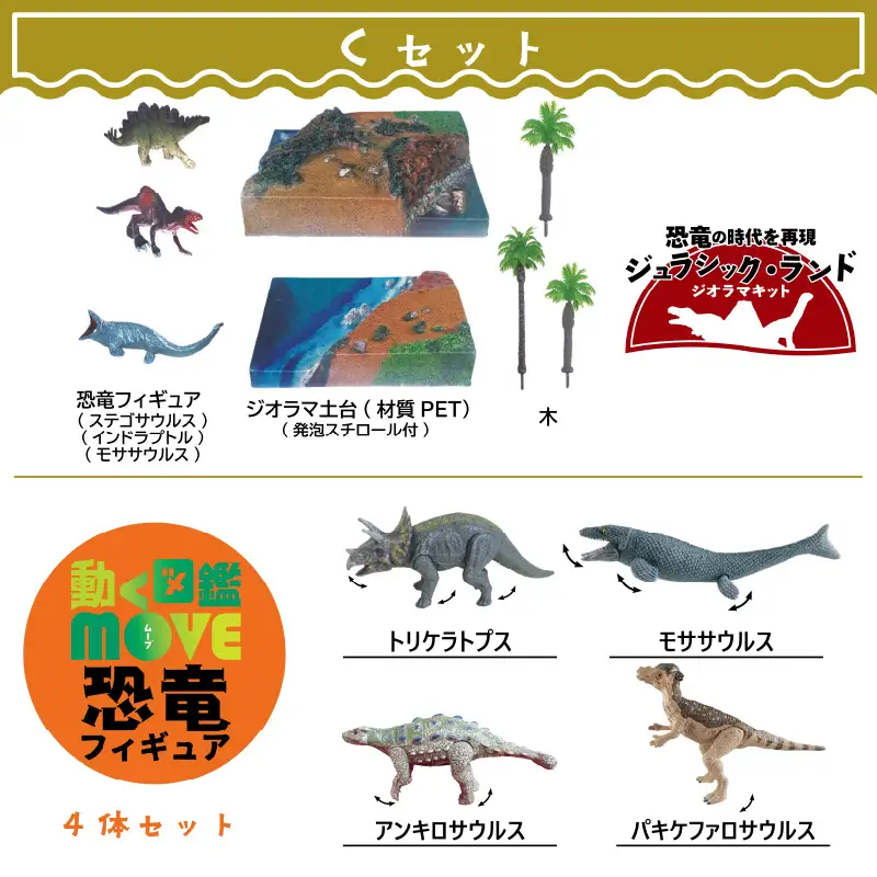 動く図鑑MOVEフィギュア＆ジオラマキット　スペシャルセット　Cセット