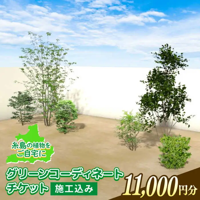 グリーンコーディネートチケット 11,000円分 【施工込み】 糸島市 / サン・グリーン 園芸 植木 [AVN002]