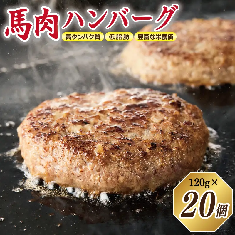 桜文 馬肉ハンバーグ 総量2.4kg（120g×20個） 個包装