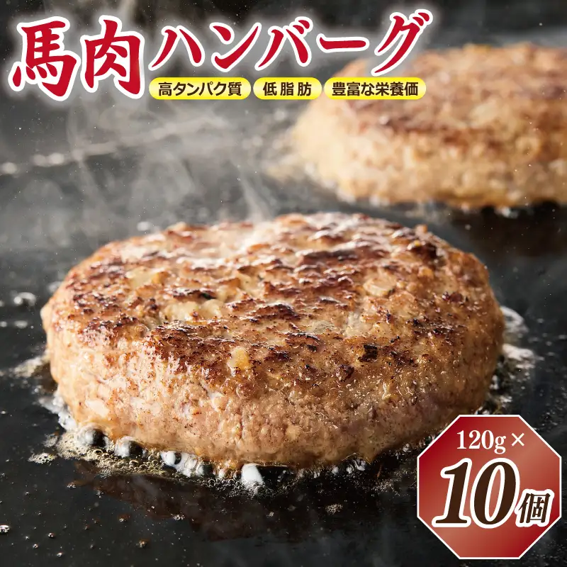 桜文 馬肉ハンバーグ 総量1.2kg（120g×10個） 個包装