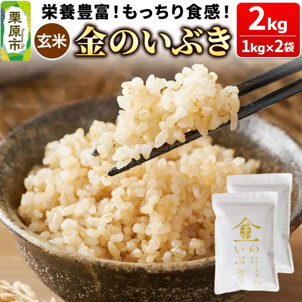 米【玄米】金のいぶき 2kg（1kg×2袋）