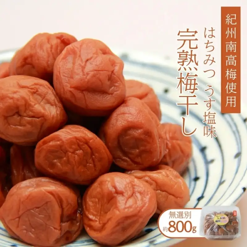 紀州南高梅使用 はちみつ うす塩味 完熟梅干し 無選別 約800g [TM198]【TM92249-tec984】