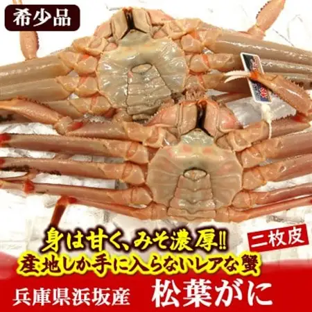 限定品 希少な松葉がに ボイル 2枚 産地しか手に入らない脱皮直前のレアな「二枚皮松葉がに」ソフト蟹【配送不可地域：離島】【1592250】