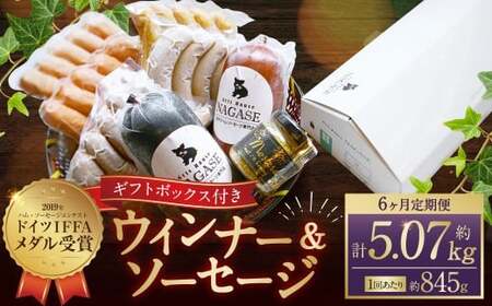【全6回定期便】ドイツIFFAメダル受賞セット ／ 7種類 スモークウインナー ソーセージ マスタード お肉 詰め合わせ 冷蔵 長崎