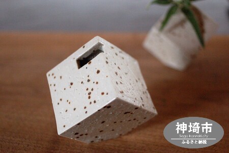 花器 キューブ(小) 白 (H038124)