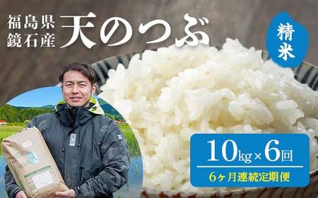 〈先行予約 2026年産米〉【米の定期便】福島県鏡石町産 和田農園「天のつぶ」精米10kg 6か月連続 F6Q-511
