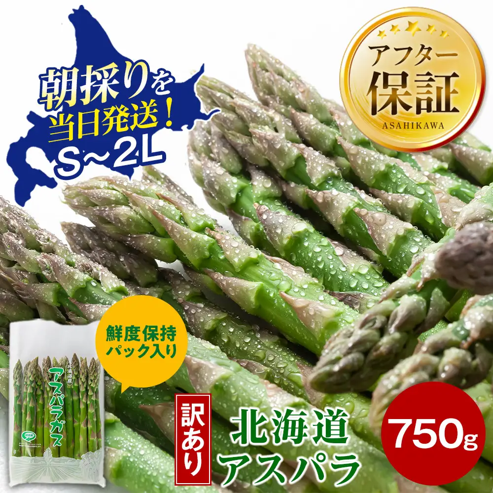 【2027年先行予約】【訳あり】露地物朝採りアスパラ 750g×1 　鮮度保持フィルム入り（5月中旬発送開始予定）| 訳あり 北海道 _04751
