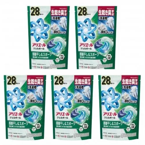 P＆G　アリエールジェルボールプロ　部屋干し＆スポーツ　つめかえハイパージャンボ(28個入り)×5個_雑貨・日用品 洗剤 日用品 _【1591385】