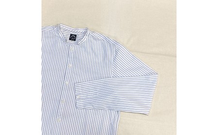 【遠州織物】武襯衣 先染ストライプドビー織シャツ メンズ ノーマリーデザイン グレー ファッション 服 男性  グレーＭ