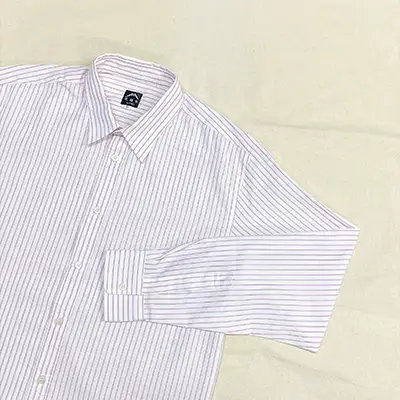【遠州織物】武襯衣 先染ストライプドビー織シャツ メンズ 長袖 ピンク ファッション 服 男性  ピンクL