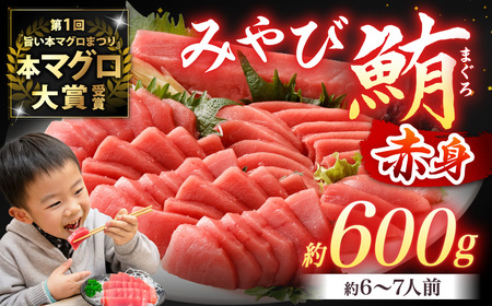 本マグロ 大賞受賞 みやび鮪 赤身 計約600g (約6～7人前) ／小分け 赤身 ブロック クロマグロ 鮪 まぐろ さく マグロ 柵 刺し身 刺身 国産 本まぐろ 本鮪 冷凍 魚 魚介 まぐろ丼 まぐろ漬け丼 海鮮丼 おすすめ 長崎市