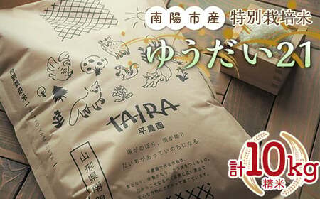 令和7年産 特別栽培米 ゆうだい２１ 計10kg (5kg×2袋) 『平農園』 山形南陽産 米 白米 精米 ご飯 農家直送 山形県 南陽市 [2037]