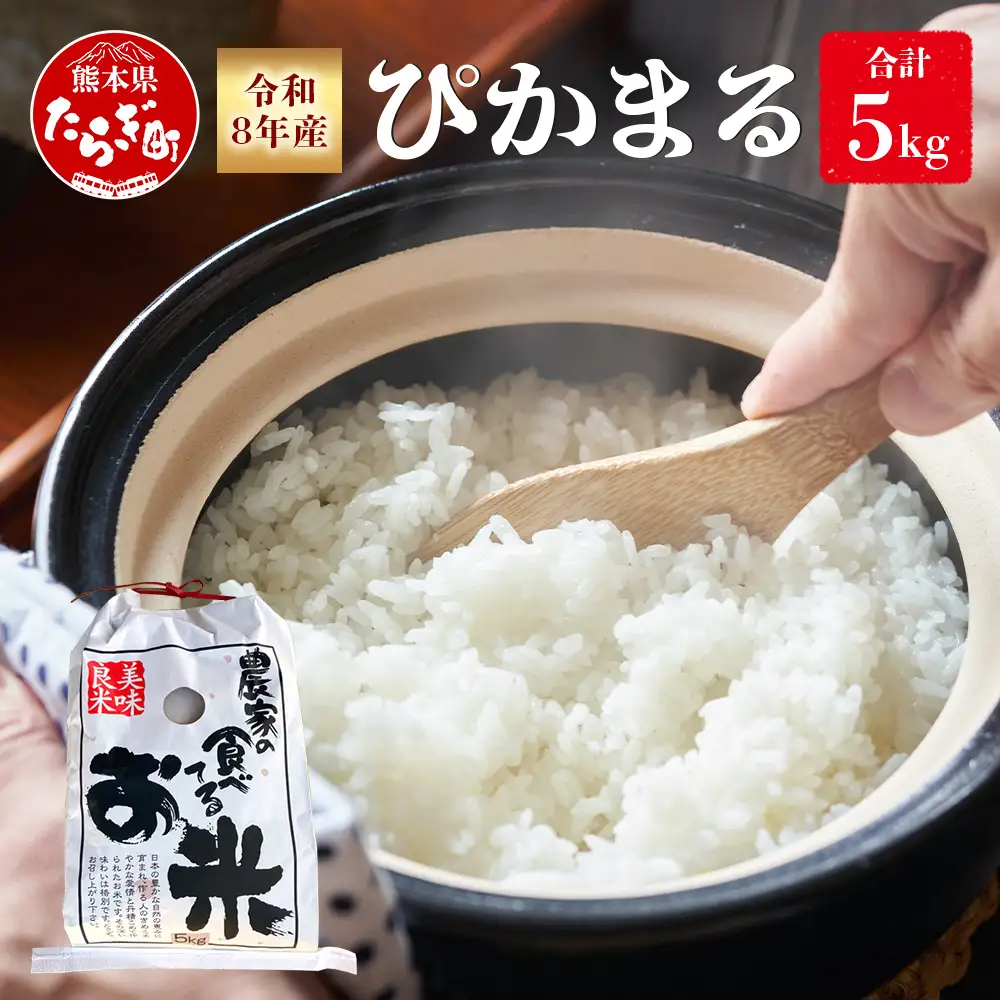 【令和8年産 新米 予約】多良木町産 ぴかまる 5kg 10月下旬より順次発送 熊本 065-0640