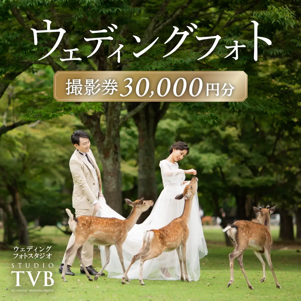 ウェディングフォト30000円分撮影券 【スタジオTVB奈良店】 100-009