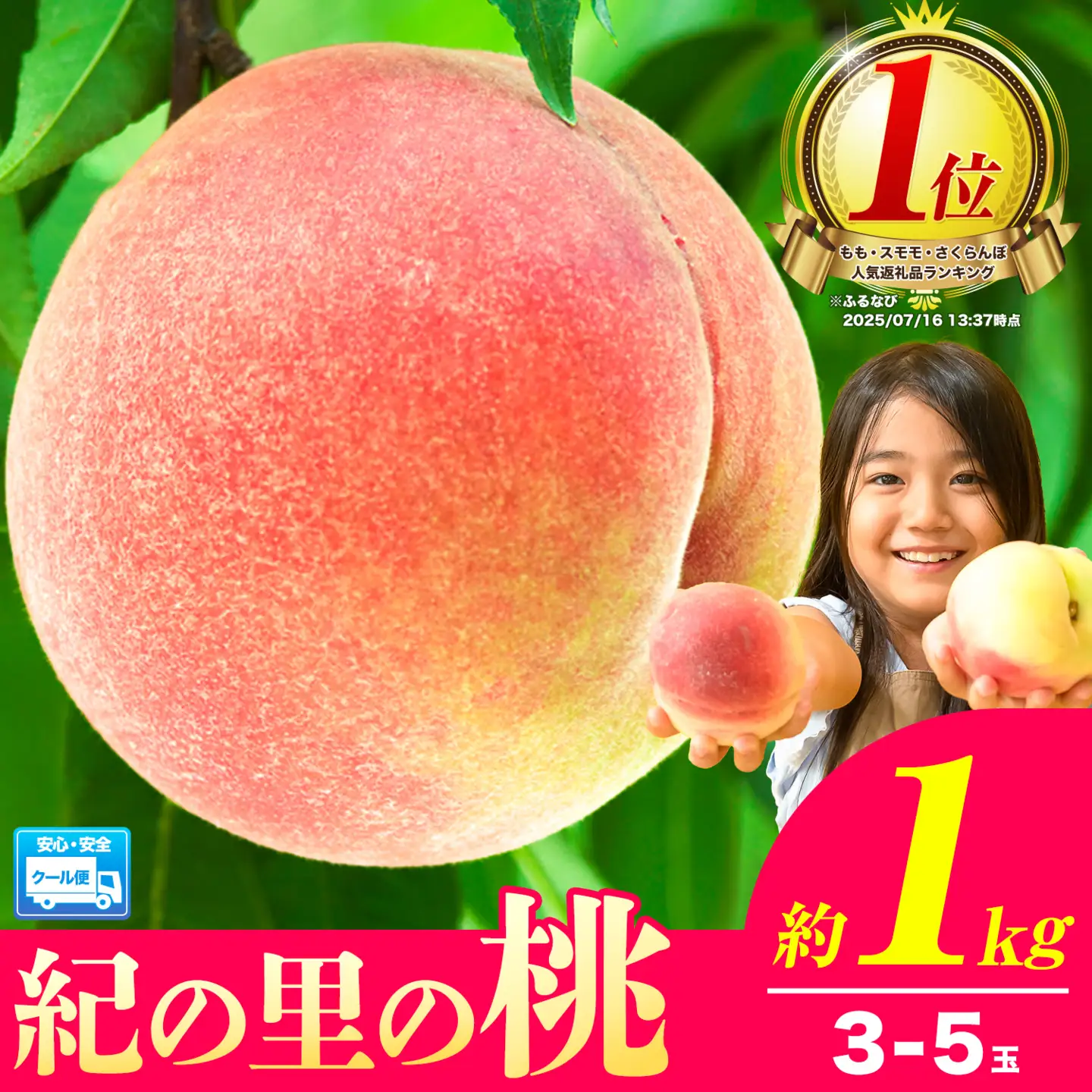 【2027年先行予約】桃 紀の里の桃 約1kg 白鳳
