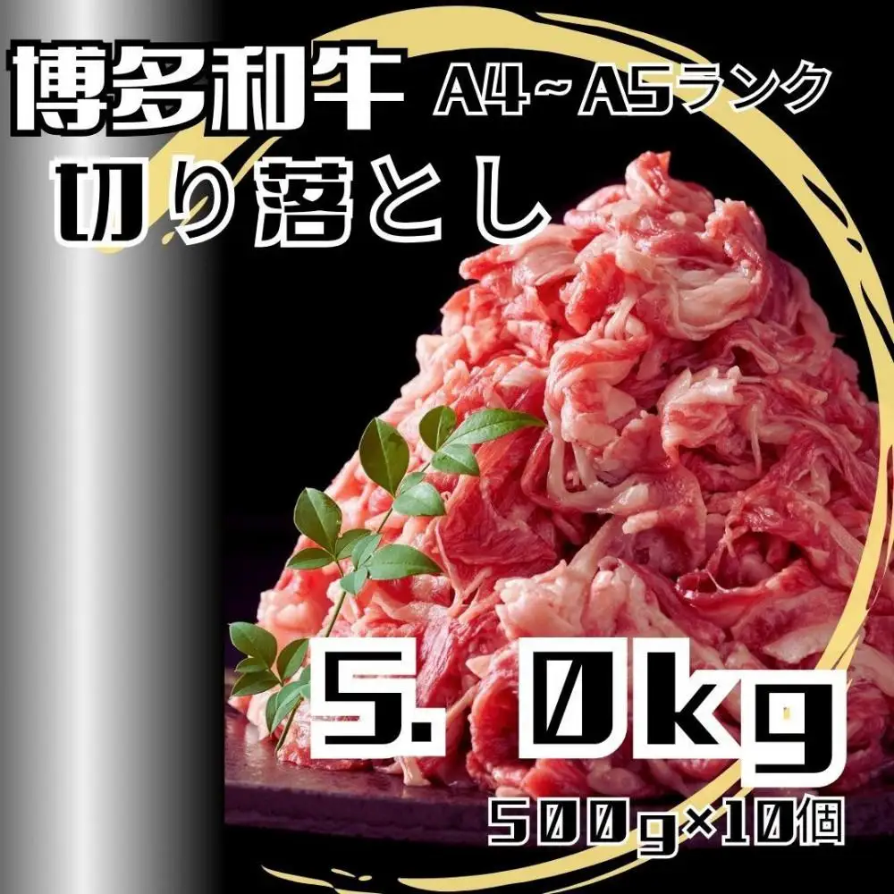 博多和牛A4ランク以上切り落とし　訳あり！　5.0kg（500g×10個）