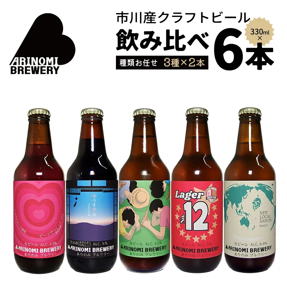市川市初のビール工場『ありのみブルワリー』クラフトビール飲み比べセット　【12203-0272】