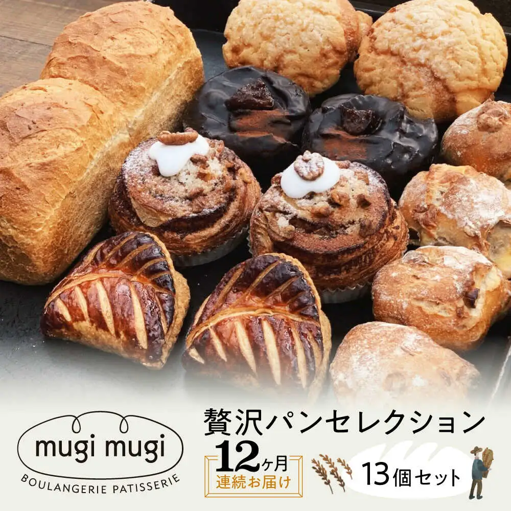 【全12回定期便】贅沢パンセレクション13個セット[APCI007] パン 詰め合わせ