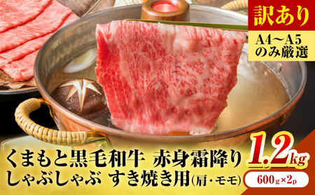 訳あり くまもと黒毛和牛 赤身霜降り 2部位 1.2kg 黒毛和牛 MEAT PLUS
