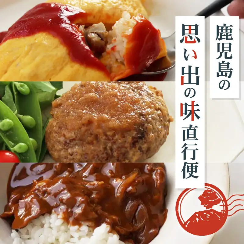 鹿児島 の 思い出の味 直行便 K342-001 肉 豚肉 牛肉 惣菜 総菜 冷凍 ハンバーグ カレー