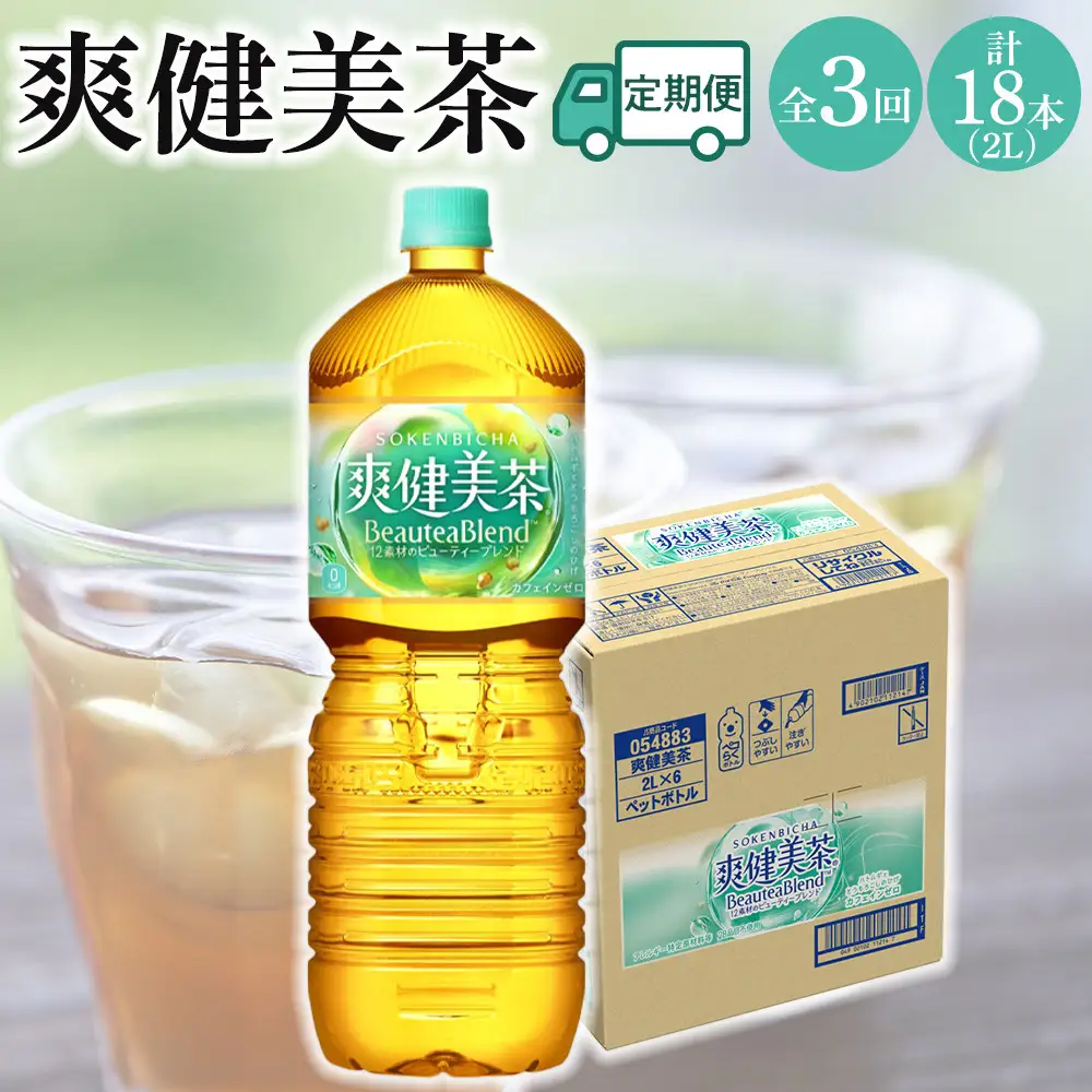定期便 毎月 全3回 爽健美茶 2L × 6本 １ケース 3ヶ月定期便
