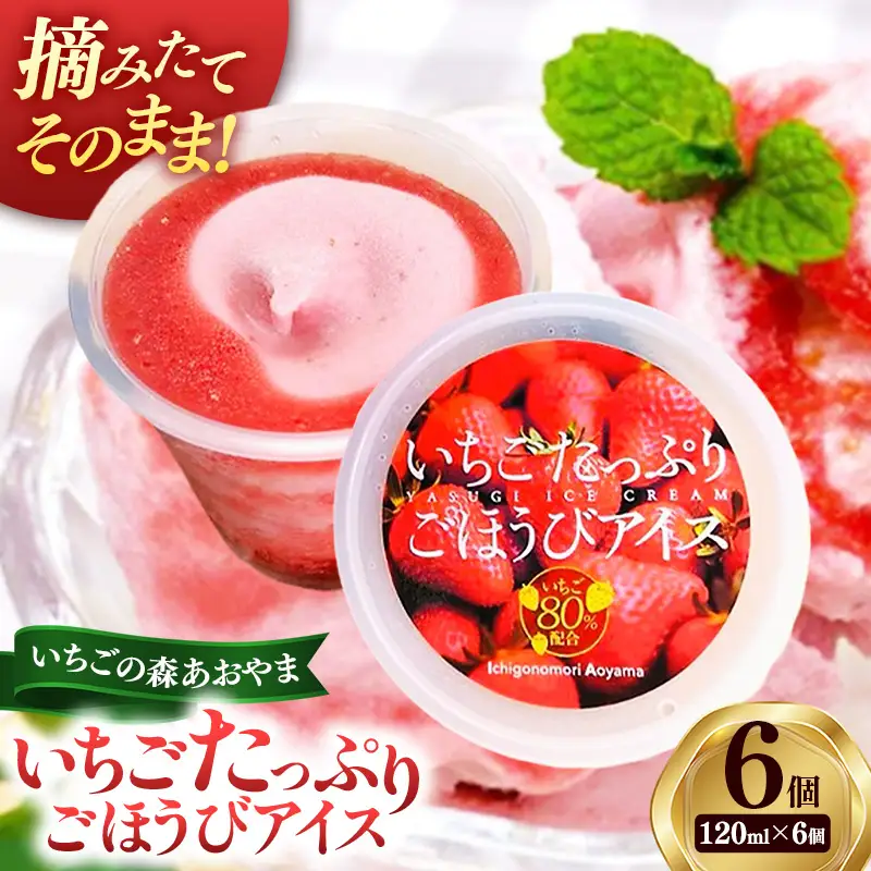 いちごたっぷりごほうびアイス 6個セット【贅沢 スイーツ アイス 苺 ストロベリー】【15-IA-01】