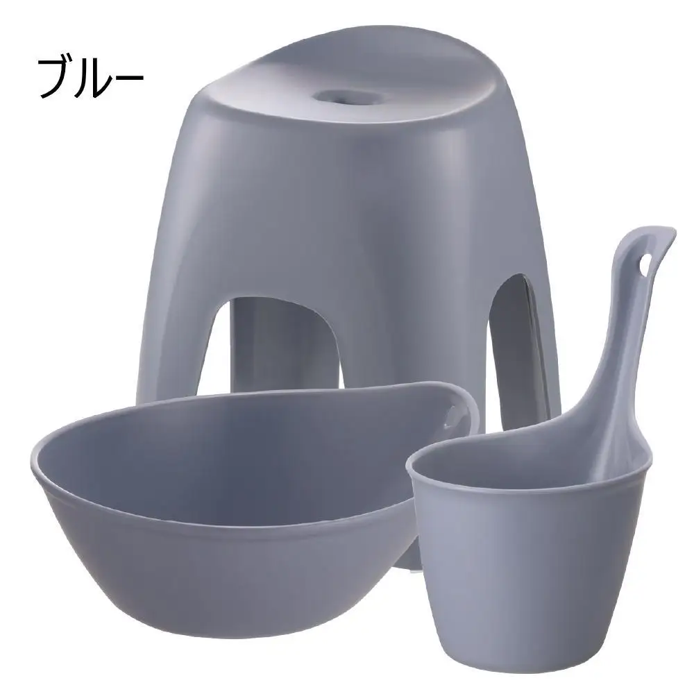 ハユールお風呂セットTX【ブルー】（浴用品：湯おけ・手おけ・腰かけTX）