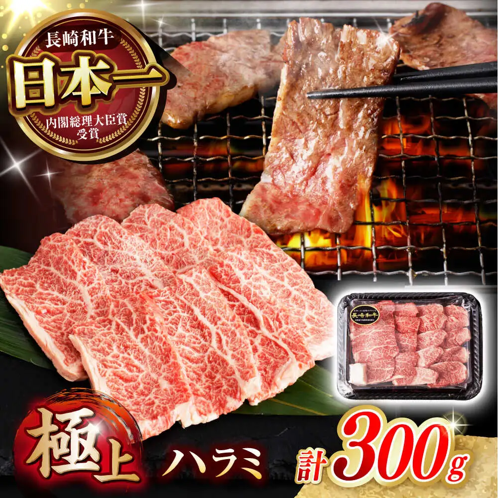 〈数量限定〉【柔らかさとコクの融合！】長崎和牛 A5 ハラミ 300g / 国産 牛肉 和牛 焼肉 はらみ / 諫早市 / 野中精肉店 [AHCW115]
