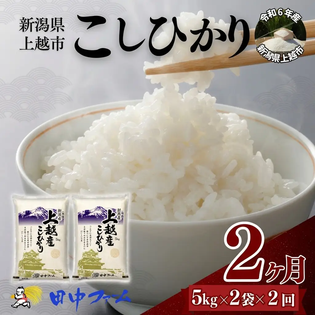 【2ヶ月定期便】上越市産 コシヒカリ 5kg×2 精米 コシヒカリ