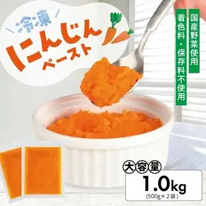 冷凍にんじんペースト1.0kg(500g×2袋) 冷凍便 ※離島発送不可 冷凍 にんじん ニンジン 人参 野菜 野菜ペースト 離乳食 介護食 小分け お菓子作り ゆざ食彩工房 遊佐町 庄内 東北 [1429NN1000G]