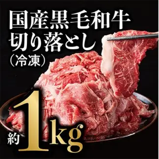 切り落とし 国産黒毛和牛 切り落とし 約1kg(冷凍)