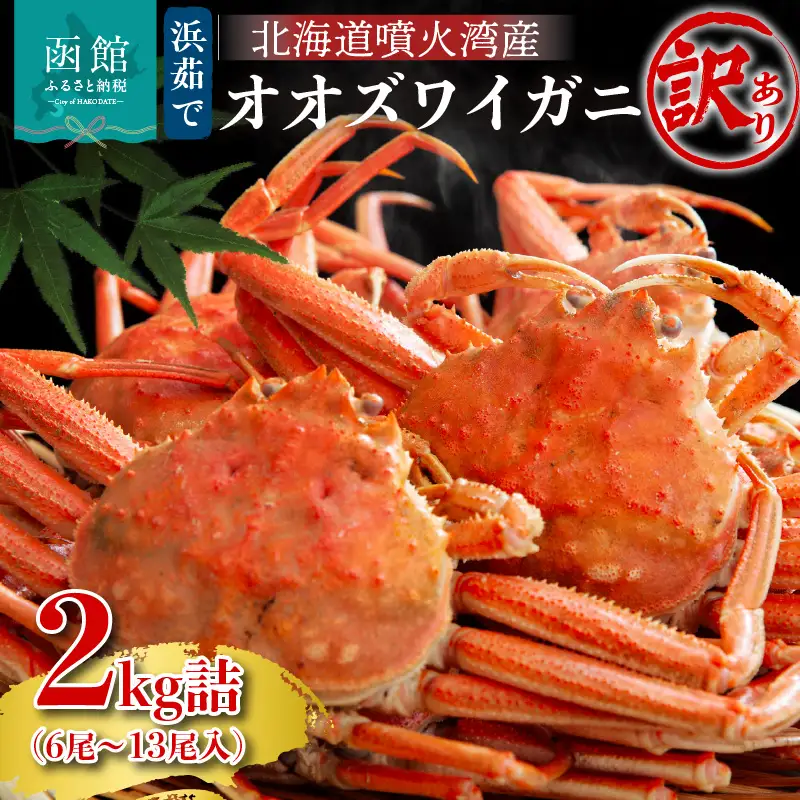 【訳あり】浜茹でオオズワイガニ 2kg 詰めセット 北海道噴火湾産 かに ずわい _HD206-001