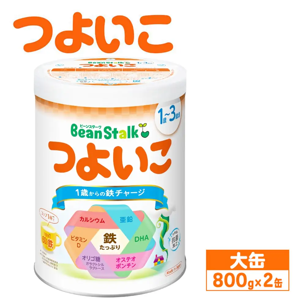 粉ミルク 雪印ビーンスターク つよいこ 大缶800g×2缶セット/1～3歳向け | 粉ミルク