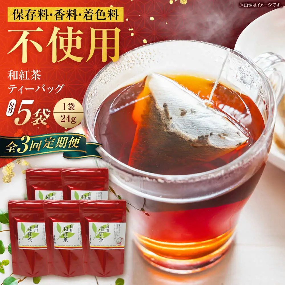 【3回定期便】和紅茶 ティーバッグ 5袋 / 菊之園[AWAG002]和紅茶