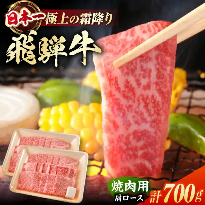 飛騨牛 焼肉用肩ロース 計700g / 浅井商店[AWBJ002] 飛騨牛